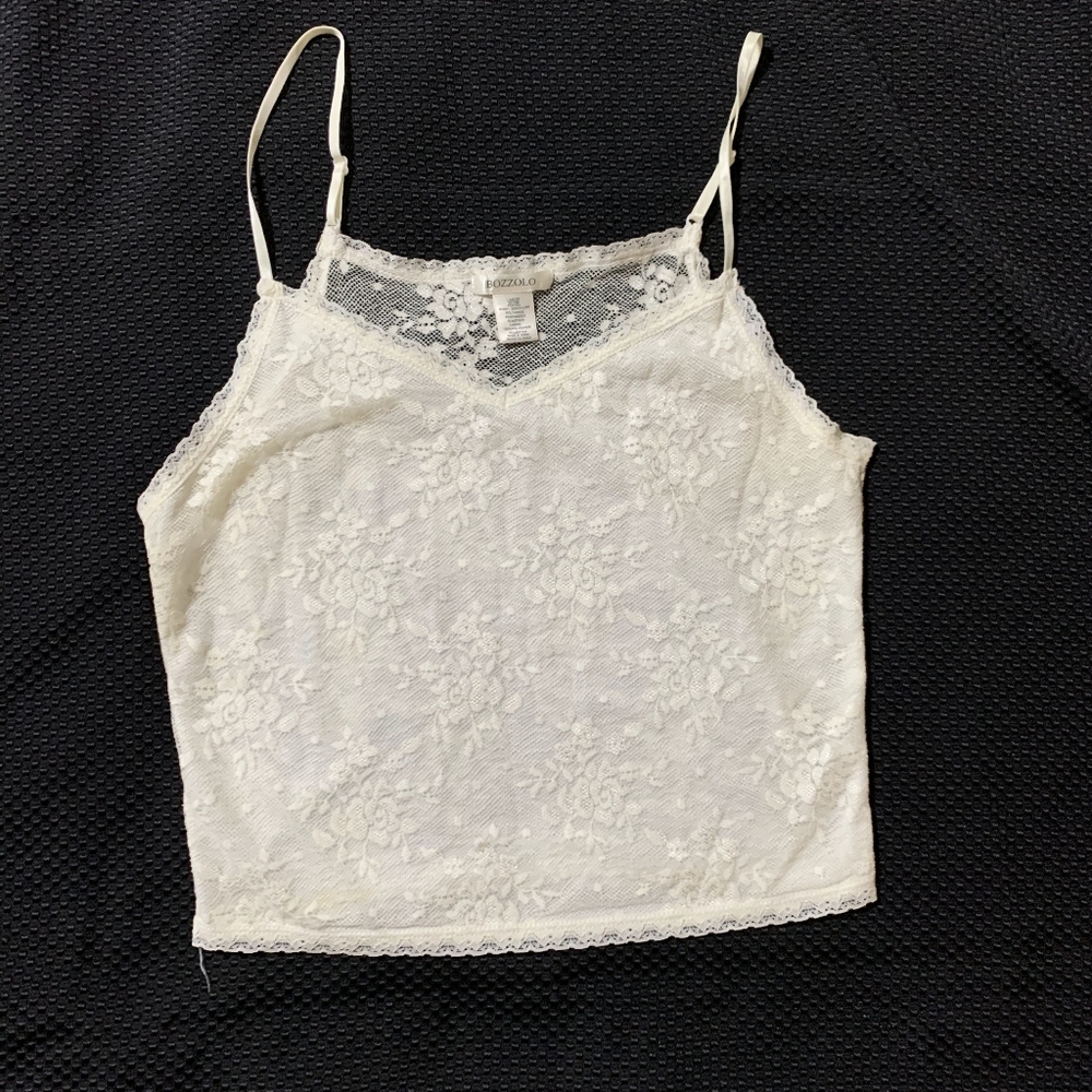 Off white lacy crop top